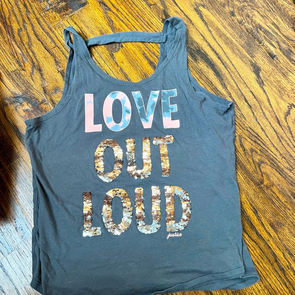 Justice workout Tank top and matching bra